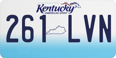KY license plate 261LVN