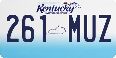 KY license plate 261MUZ