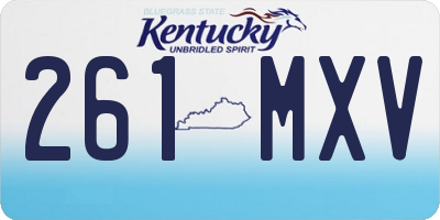 KY license plate 261MXV