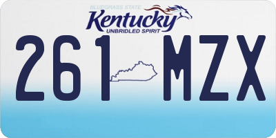 KY license plate 261MZX
