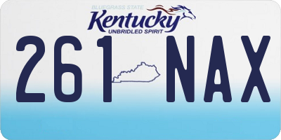 KY license plate 261NAX