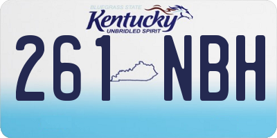 KY license plate 261NBH