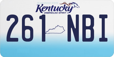KY license plate 261NBI