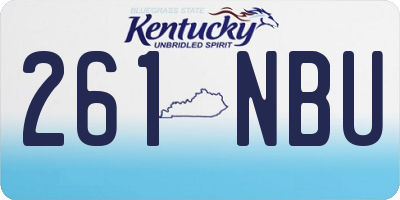 KY license plate 261NBU