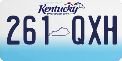 KY license plate 261QXH