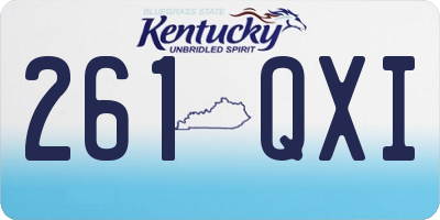 KY license plate 261QXI