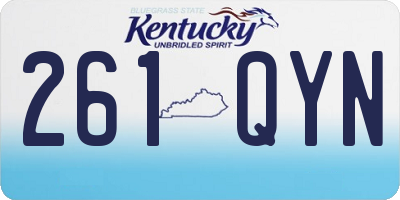 KY license plate 261QYN