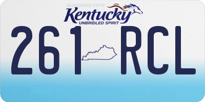 KY license plate 261RCL