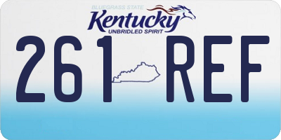 KY license plate 261REF