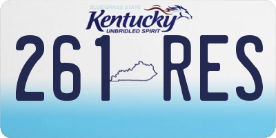 KY license plate 261RES