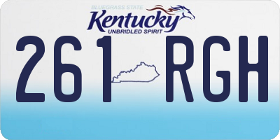 KY license plate 261RGH