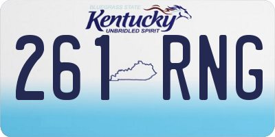 KY license plate 261RNG