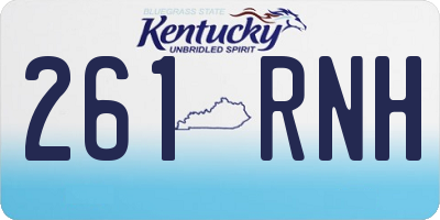 KY license plate 261RNH
