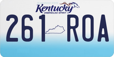 KY license plate 261ROA