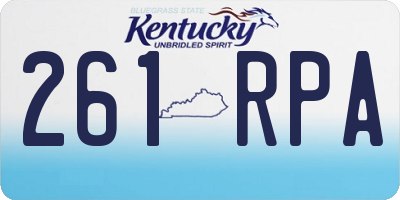 KY license plate 261RPA