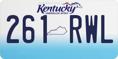 KY license plate 261RWL