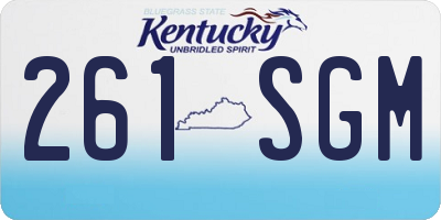 KY license plate 261SGM