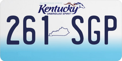 KY license plate 261SGP