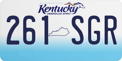 KY license plate 261SGR