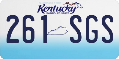 KY license plate 261SGS