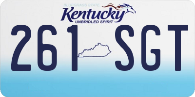 KY license plate 261SGT
