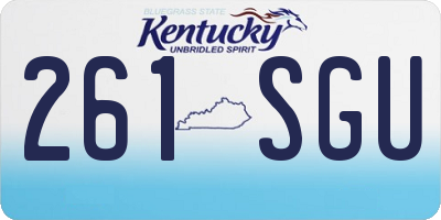 KY license plate 261SGU