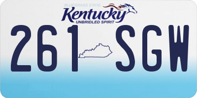 KY license plate 261SGW