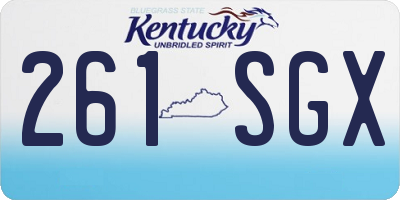 KY license plate 261SGX