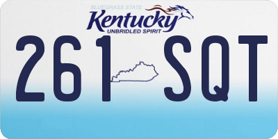 KY license plate 261SQT