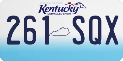 KY license plate 261SQX