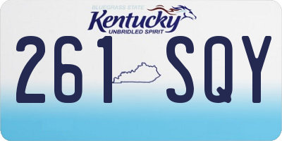 KY license plate 261SQY