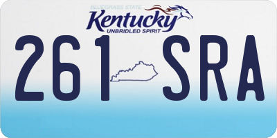 KY license plate 261SRA