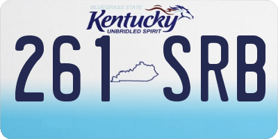 KY license plate 261SRB