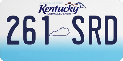 KY license plate 261SRD