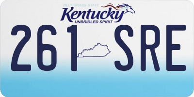 KY license plate 261SRE