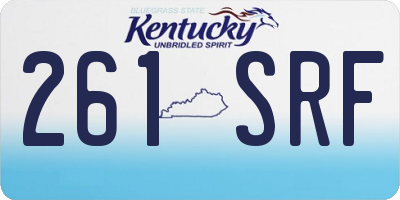 KY license plate 261SRF