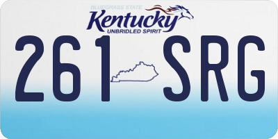 KY license plate 261SRG