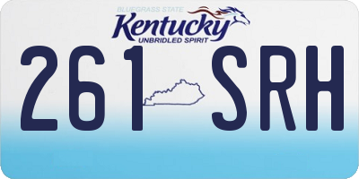 KY license plate 261SRH