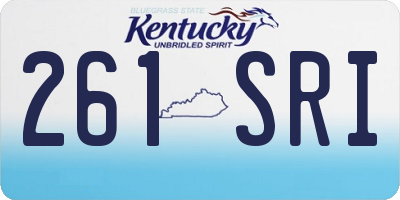 KY license plate 261SRI