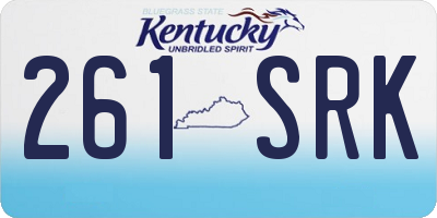 KY license plate 261SRK