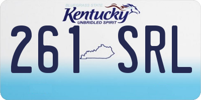 KY license plate 261SRL