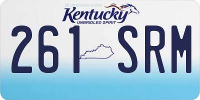 KY license plate 261SRM
