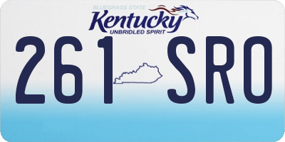 KY license plate 261SRO