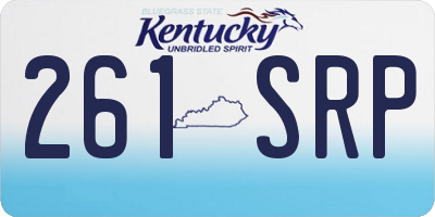 KY license plate 261SRP