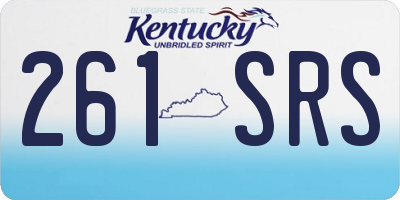 KY license plate 261SRS