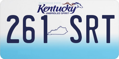 KY license plate 261SRT