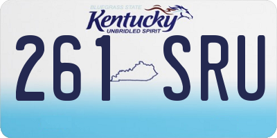 KY license plate 261SRU