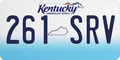 KY license plate 261SRV