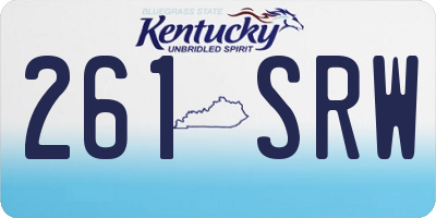 KY license plate 261SRW
