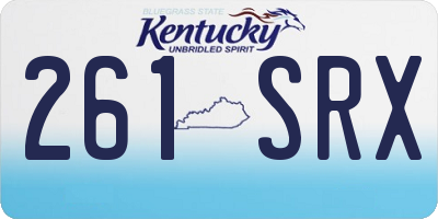 KY license plate 261SRX